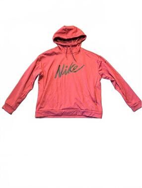 Nike Red Pullover Hoodie with Black Logo, Size Medium